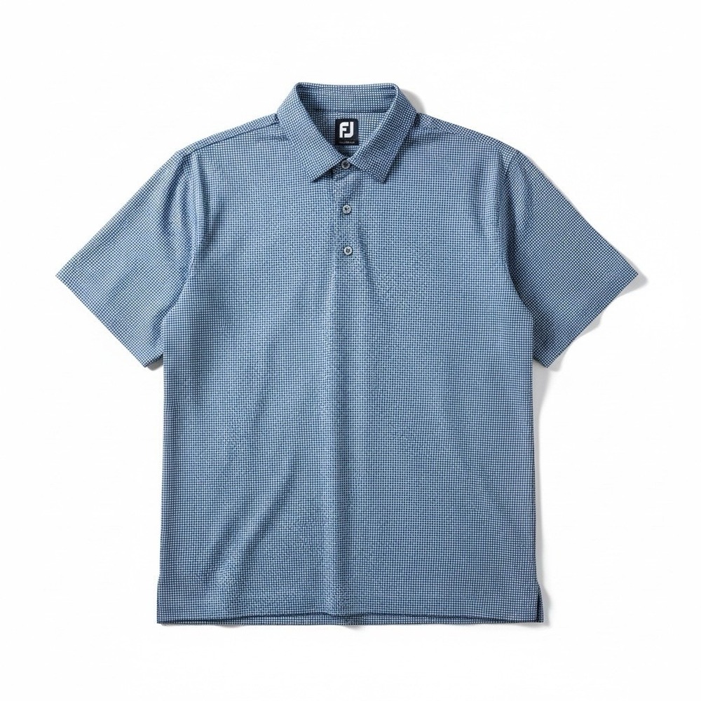 FootJoy Men's Short Sleeve Performance Polo Golf Shirt Houndstooth Pattern XL